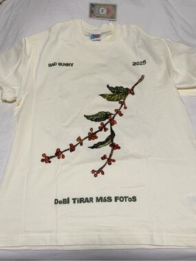 Bad Bunny 2025 Official Merch Cream Graphic Short Sleeve Tee
